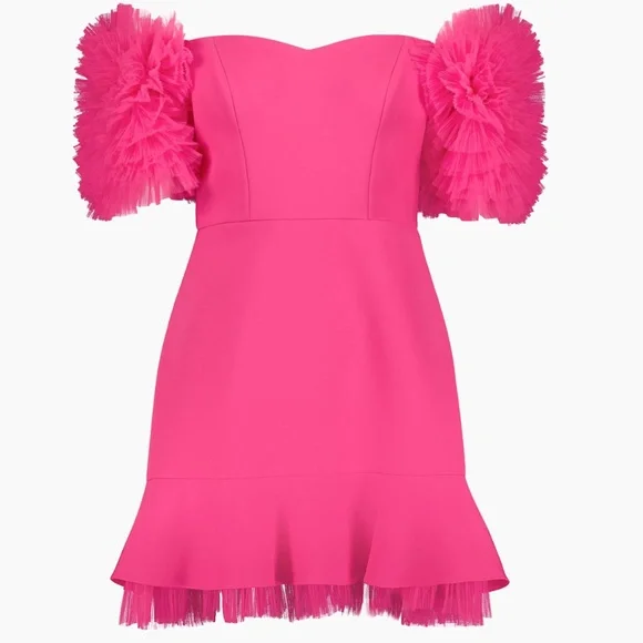 BCBGmaxazria Cocktail Tule Dress SAMPLE SIZE 6 - Picture 6 of 9